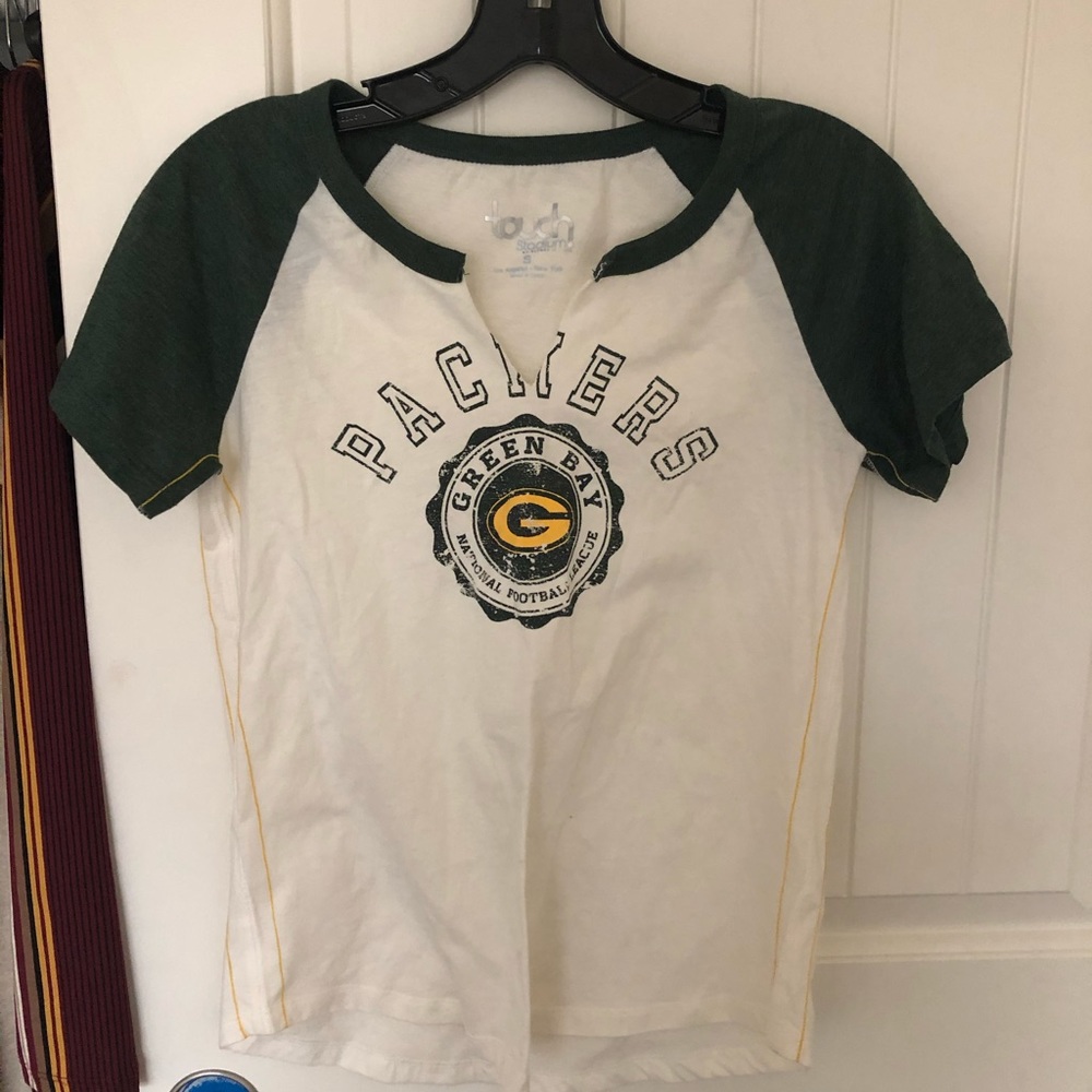 Green Bay Packers Womens, Split Neck foil T-Shirt